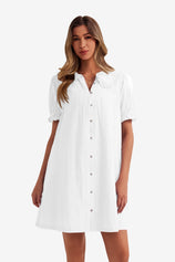 Womens White Mini Shirt Dress  | CicyBell