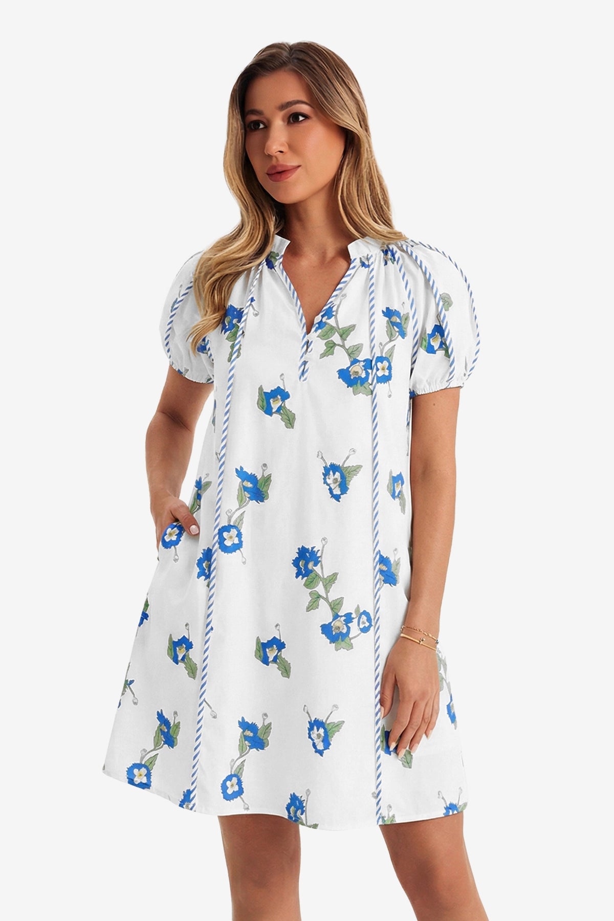 Womens White Puff Sleeve Mini Dresses | CicyBell