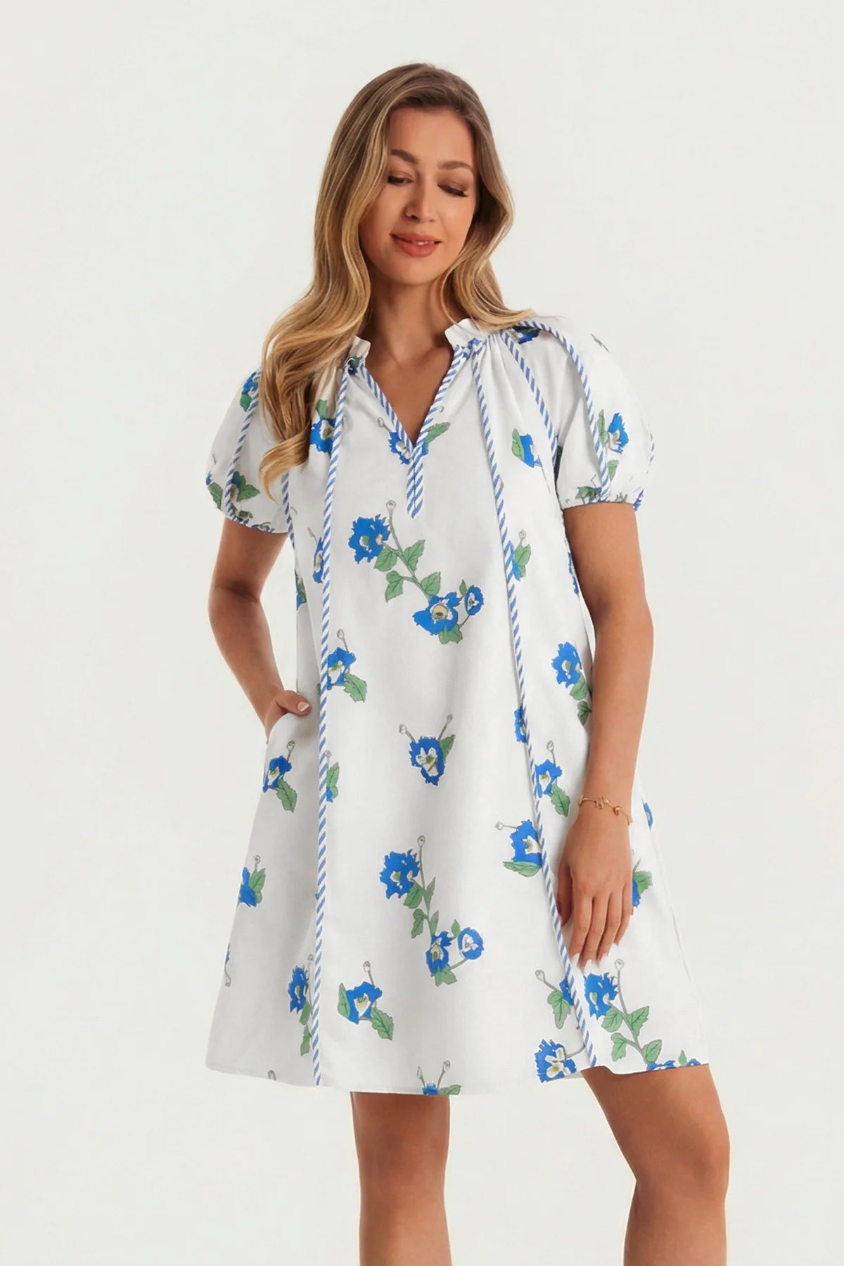 Womens White Puff Sleeve Mini Dresses | CicyBell