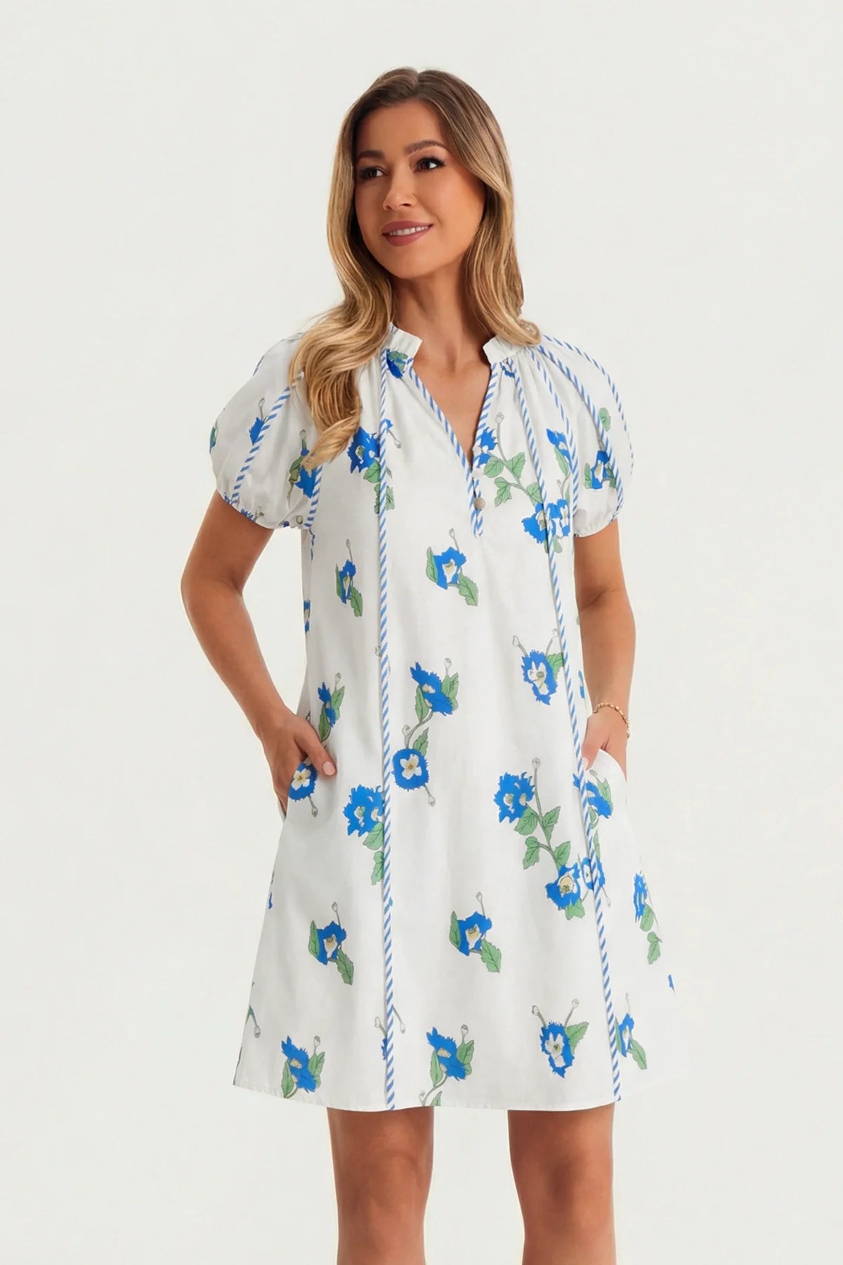Womens White Puff Sleeve Mini Dresses | CicyBell