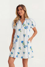 Womens White Puff Sleeve Mini Dresses | CicyBell