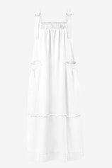 Womens White Denim Overall Dress | CicyBell