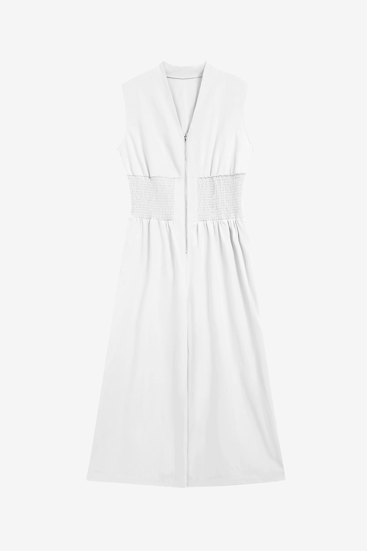 Womens White V Neck Casual Dressy Jumpsuit | CicyBell