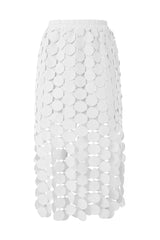 Cicy Bell Womens White Hollow Out Maxi Skirts