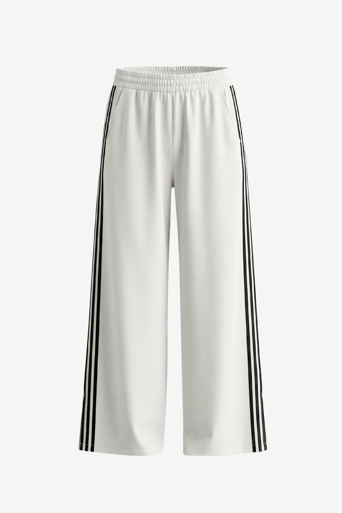 Womens White Wide Leg High Waisted Pants | CicyBell
