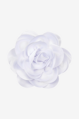 Womens White Satin Rose Brooch Pin | CicyBell
