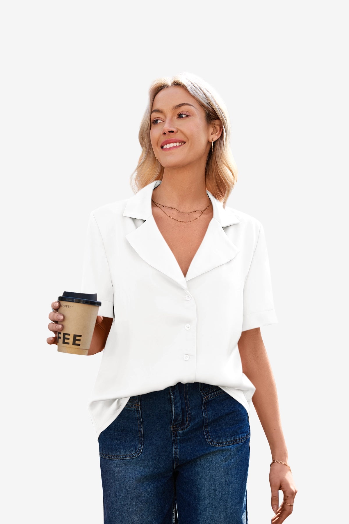 Womens White Satin Button Down Shirts  | CicyBell