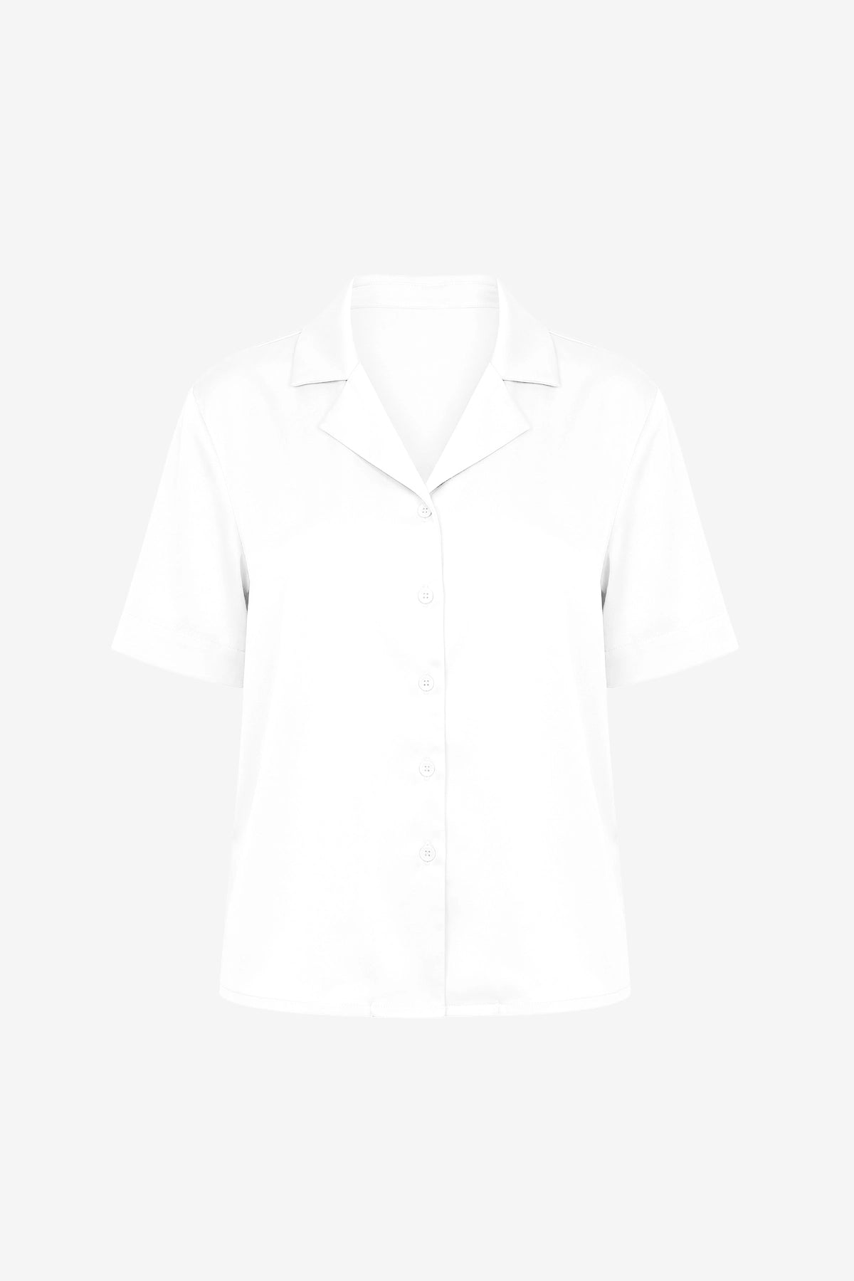 Womens White Satin Button Down Shirts  | CicyBell