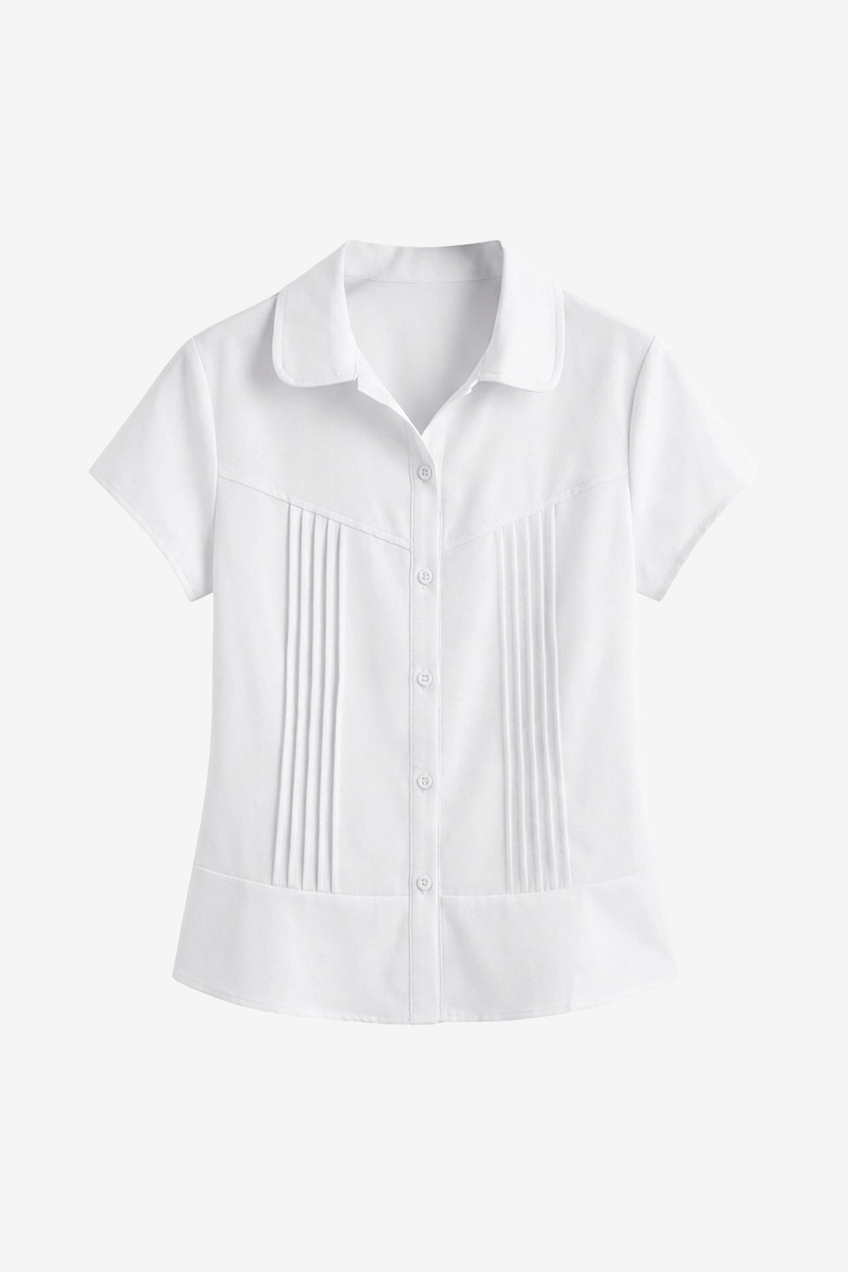 Womens White Short Sleeve Button Down Shirts | CicyBell