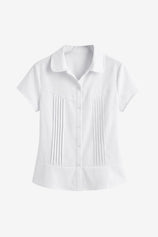 Womens White Short Sleeve Button Down Shirts | CicyBell