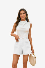Womens White Tweed Summer Shorts | CicyBell