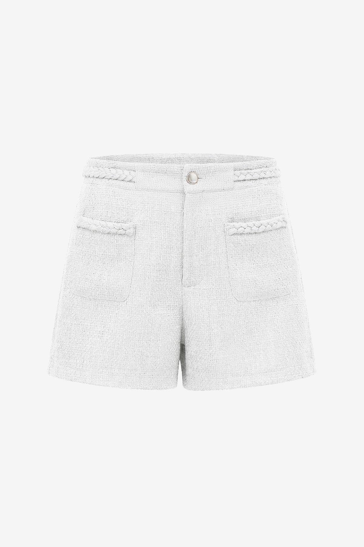 Womens White Tweed Summer Shorts | CicyBell