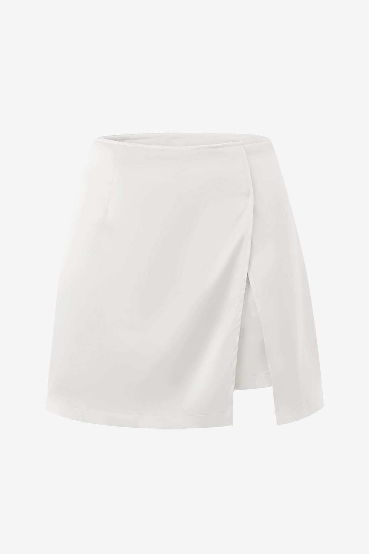 Womens White Satin Mini Skirt | CicyBell