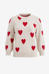 Womens White 3/4 Puff Sleeve Sweater | CicyBell