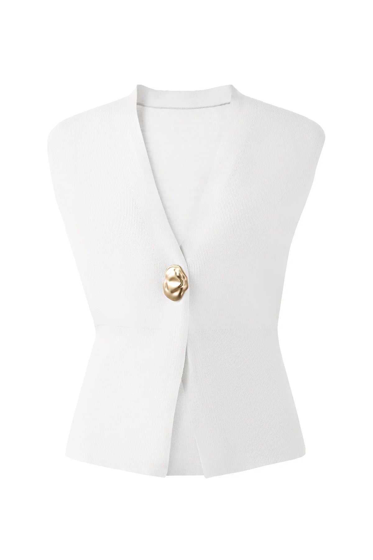 Cicy Bell Womens White V Neck Sweater Vest