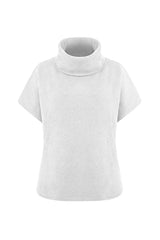 Cicy Bell Womens White Oversized Turtleneck Poncho Sweaters