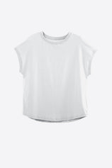 A trendy oversized Cicy Bell cap sleeve top in a breathable cotton-poly blend. Highlights the feminine cap sleeves and wide armholes for a breezy feel, ideal for running errands or lounging on vacation.