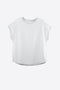 A trendy oversized Cicy Bell cap sleeve top in a breathable cotton-poly blend. Highlights the feminine cap sleeves and wide armholes for a breezy feel, ideal for running errands or lounging on vacation.