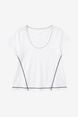 Breathable White Cotton Tee Exposed Seam | CicyBell