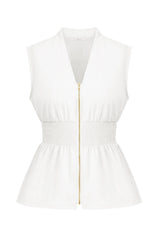 Womens White Summer V Neck Tank Tops | CicyBell