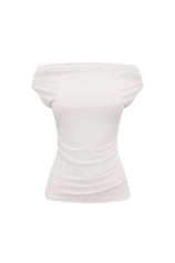 Womens White Cowl Neck Tank Tops | CicyBell