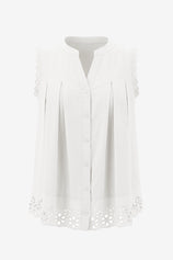 Womens White Summer Eyelet Tank Tops | CicyBell