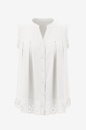 Womens White Summer Eyelet Tank Tops | CicyBell