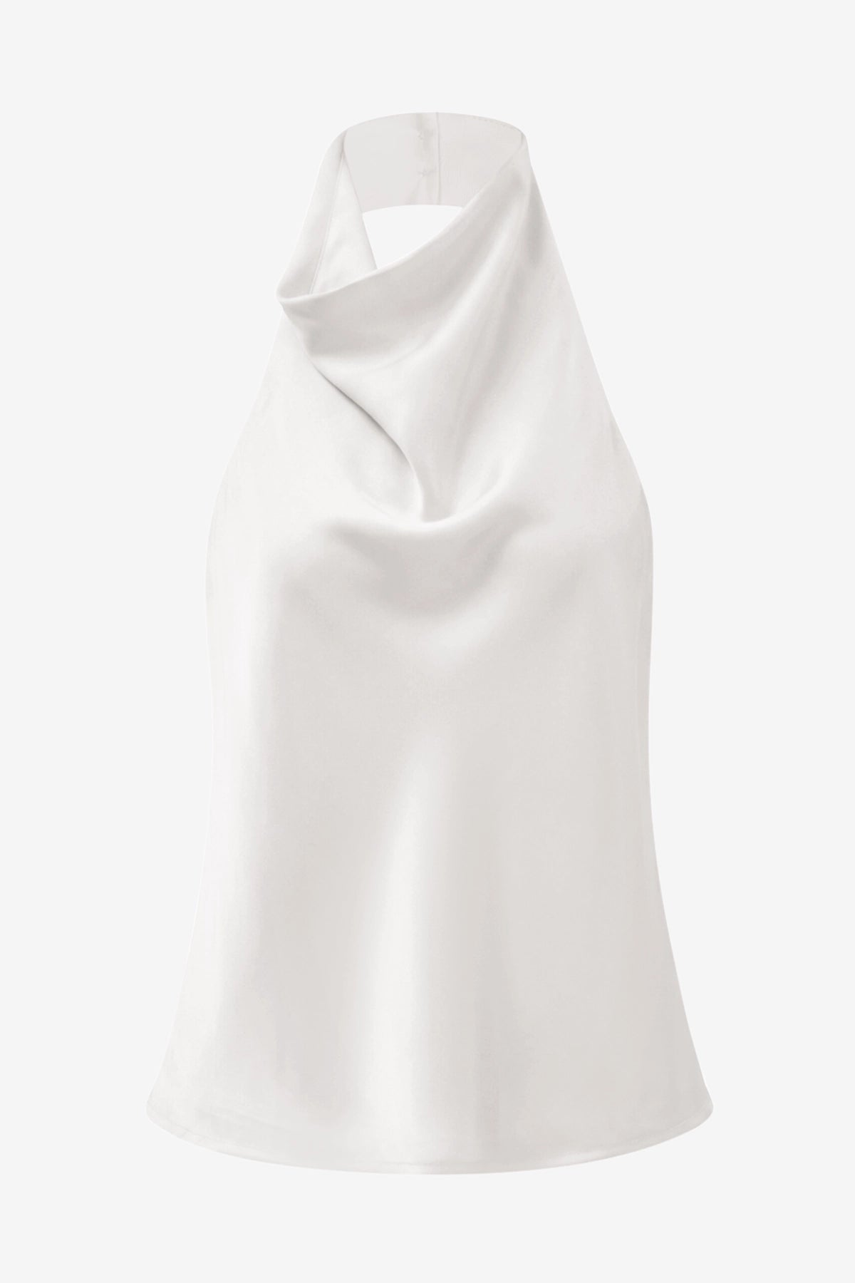 Women White Summer Satin Halter Tank Tops | CicyBell