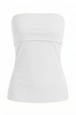 Womens White Strapless Tube Y2K Tops | CicyBell