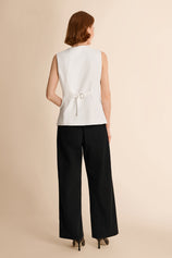 Womens White Blazer Vest Tops  | CicyBell