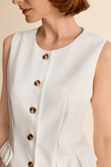 Womens White Blazer Vest Tops  | CicyBell