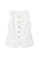 Womens White Blazer Vest Tops  | CicyBell
