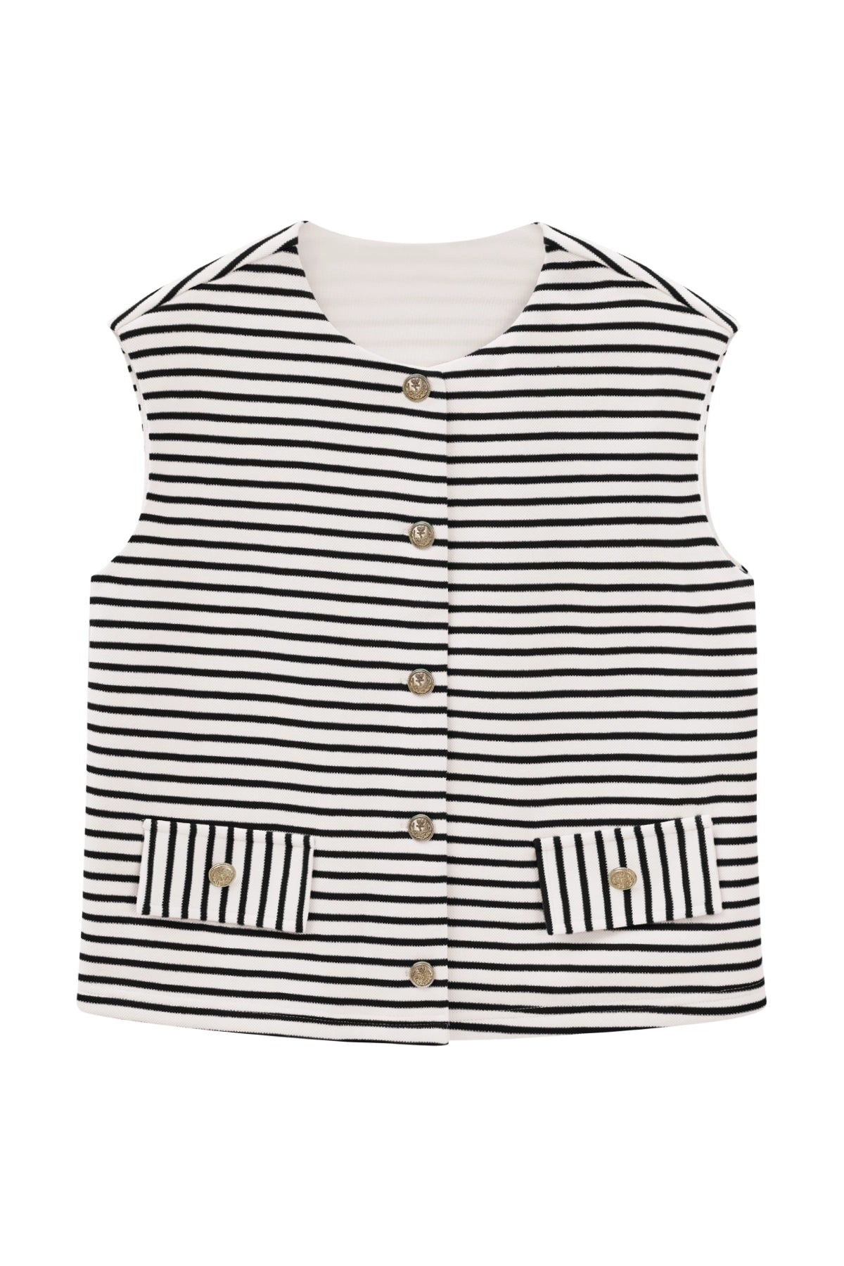 Womens White Summer Striped Vest | CicyBell
