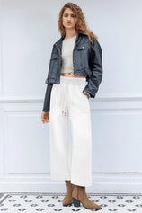Cicy Bell Womens White High Waisted Baggy Jeans