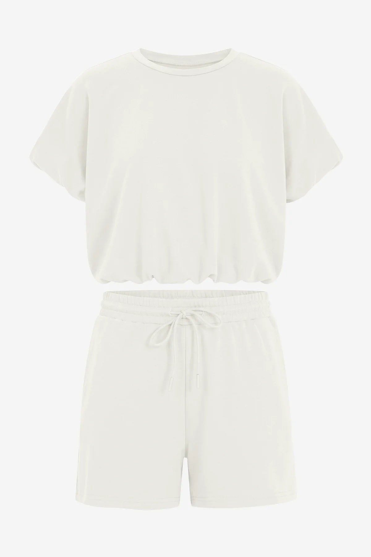 Womens White Summer 2 Piece Short Sets | CicyBell