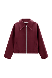 Cicy Bell Womens Wine Red Faux Leather Jacket