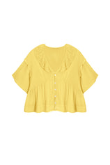 Cicy Bell Womens Yellow Babydoll Tops