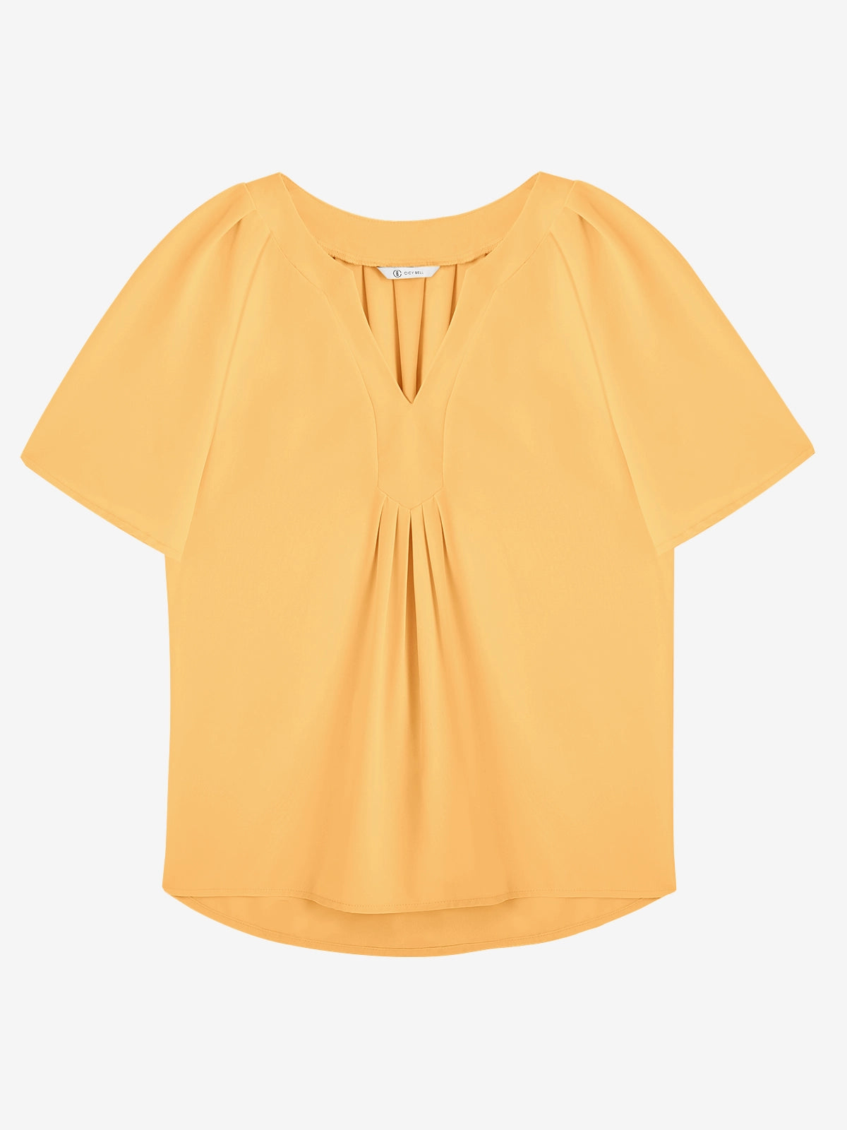 Womens Yellow V Neck Blouse | CicyBell