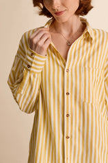 Cicy Bell Womens Yellow Striped Shirts
