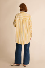 Cicy Bell Womens Yellow Striped Shirts