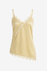 Women Yellow Summer Satin Cami Tops | CicyBell