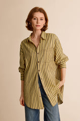 Womens Yellow Black Striped Shirts | CicyBell