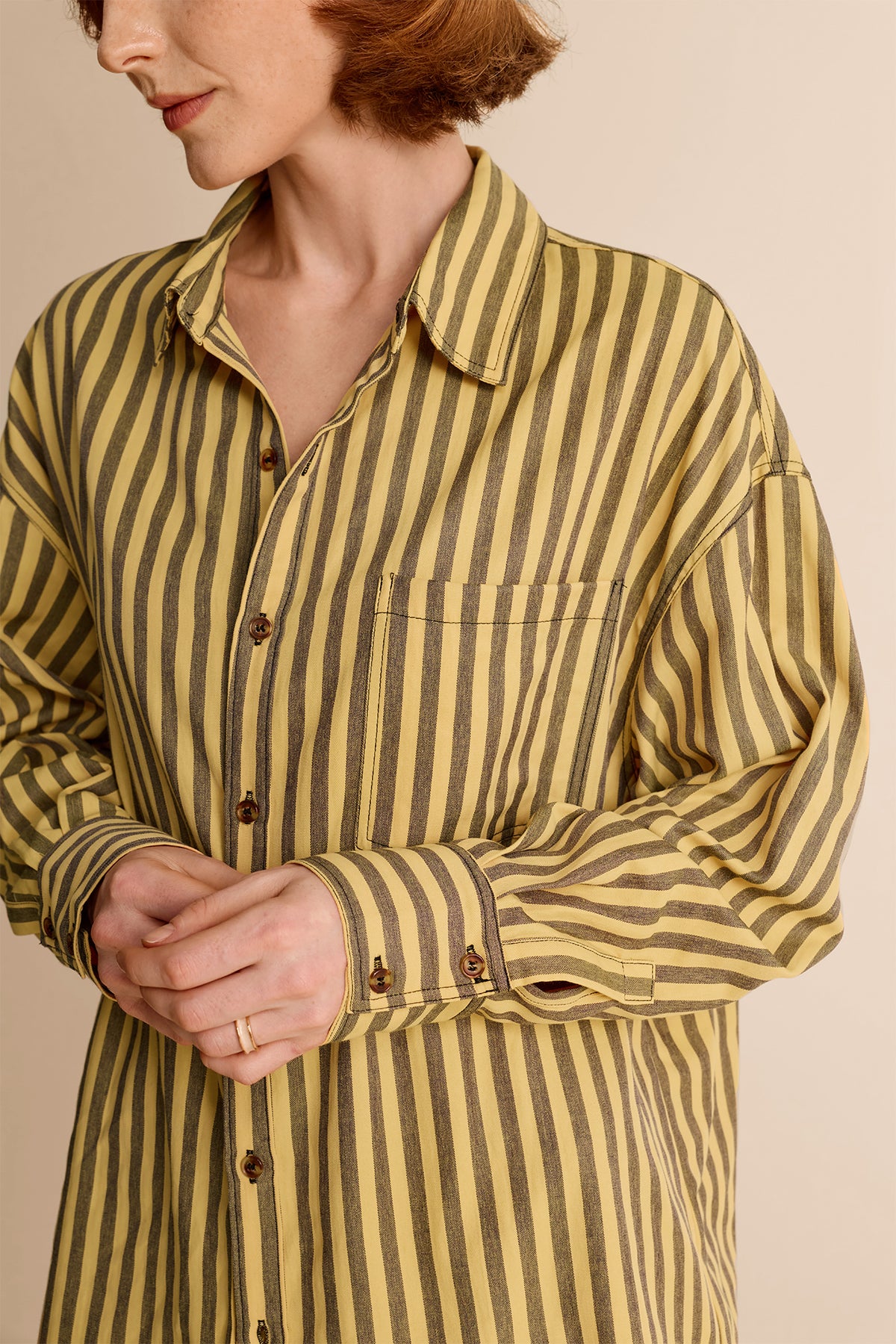 Womens Yellow Black Striped Shirts | CicyBell