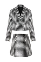 Cicy Bell Womens Black Cropped Tweed Blazer Sets