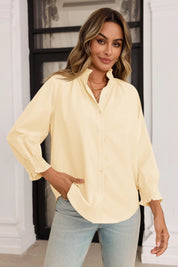 Cicy Bell Womens Apricot Button Down Shirts