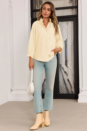 Cicy Bell Womens Apricot Button Down Shirts