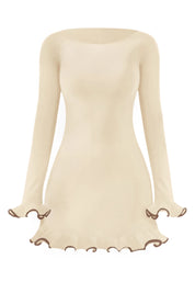 Cicy Bell Womens Apricot Ruffle Mini Dress