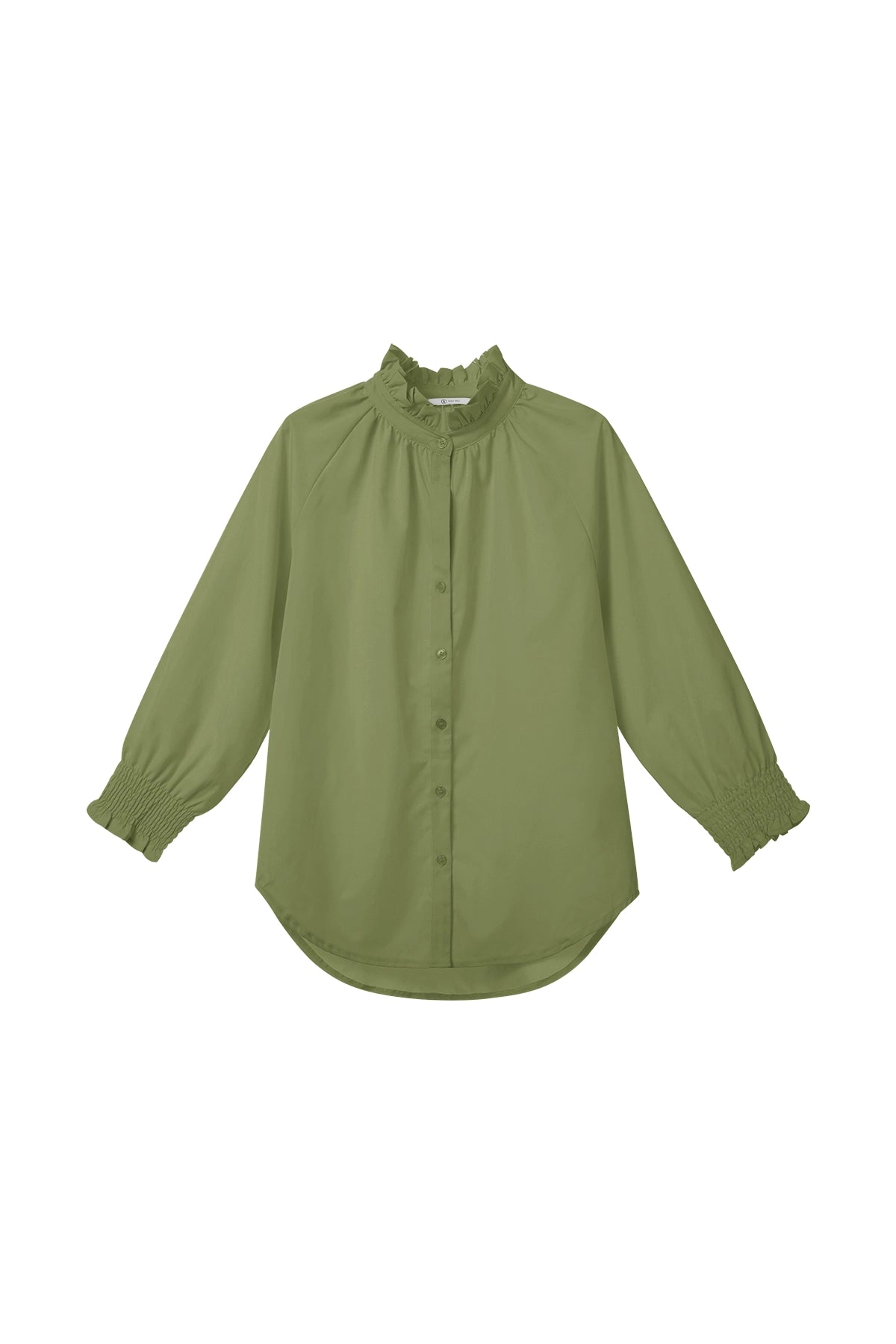 Cicy Bell Womens Army Green Button Down Shirts