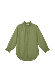 Cicy Bell Womens Army Green Button Down Shirts
