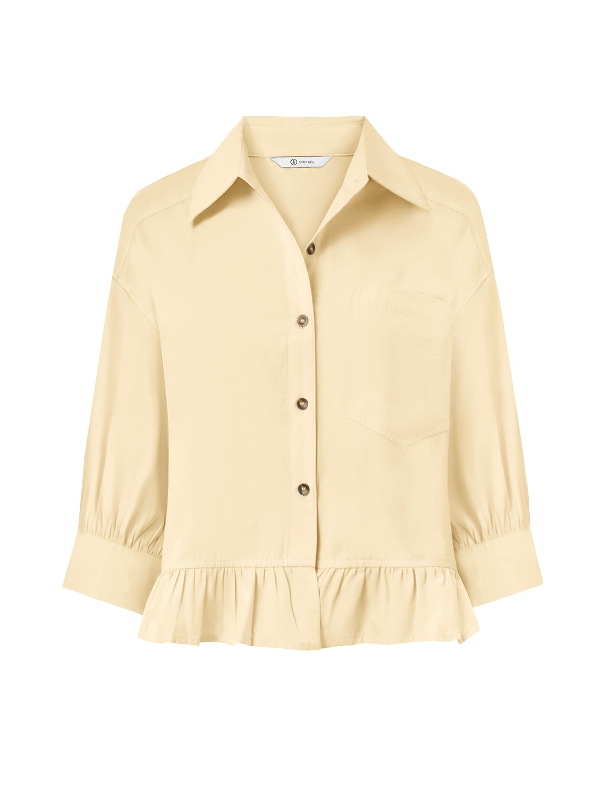 CicyBellWomensBeigeCroppedShirtsM5A724MS1.webp